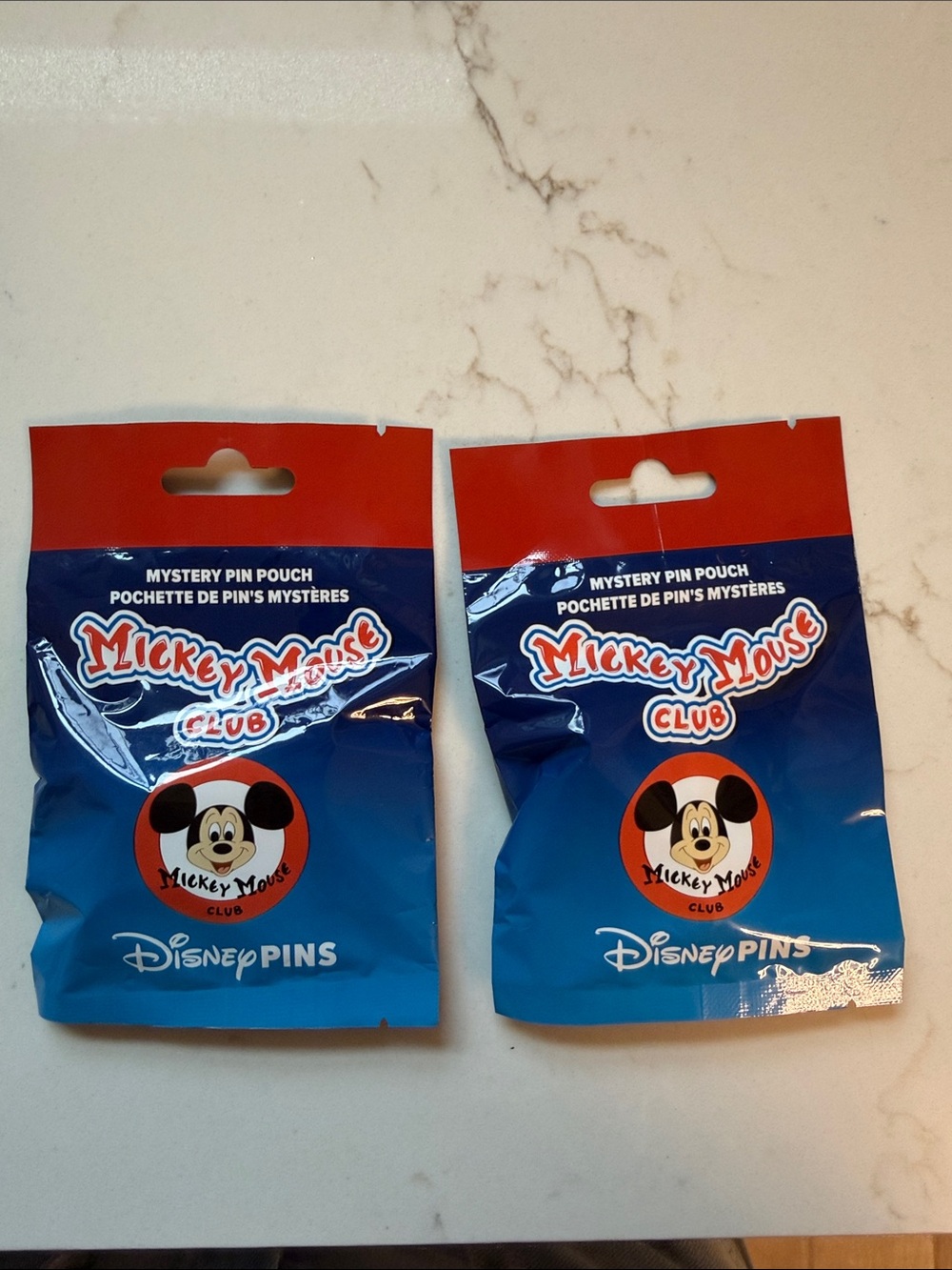 Disney Mickey Mouse Club Mystery Pin Pouches - Blue, Red